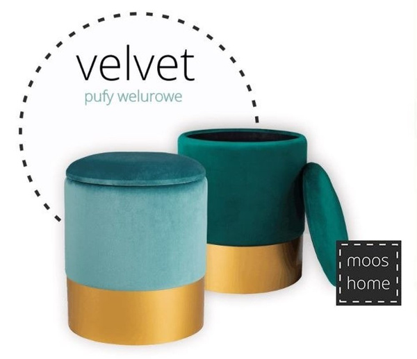 Stool VELVET dark green / size L Furniture \ Pufs Step into Design